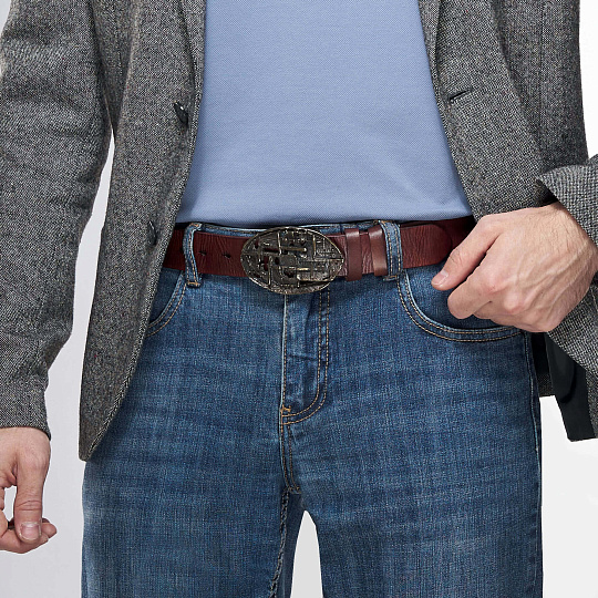 Ремень Dr. Koffer из натуральной кожи коричневый