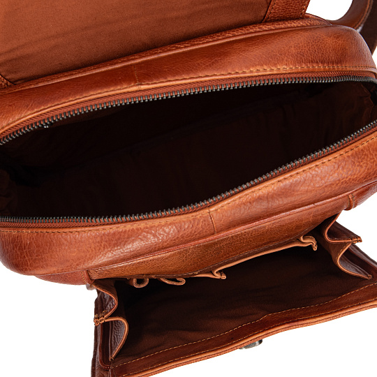 Рюкзак Dr.Koffer из натуральной кожи светло-коричневый