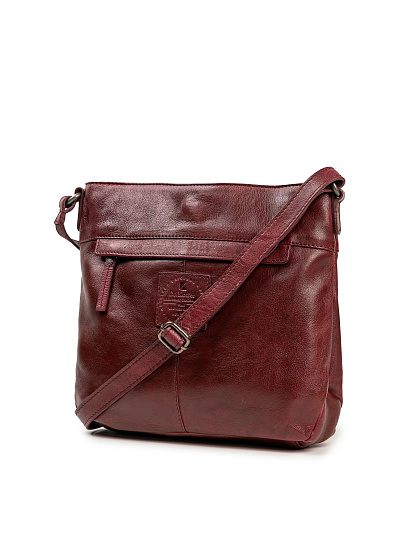 Сумка через плечо Dr.Koffer из натуральной кожи бордовая