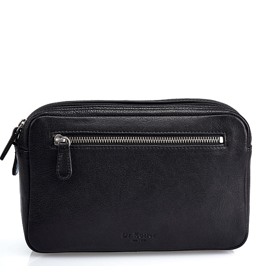 Сумка барсетка из натуральной кожи Dr. Koffer черная