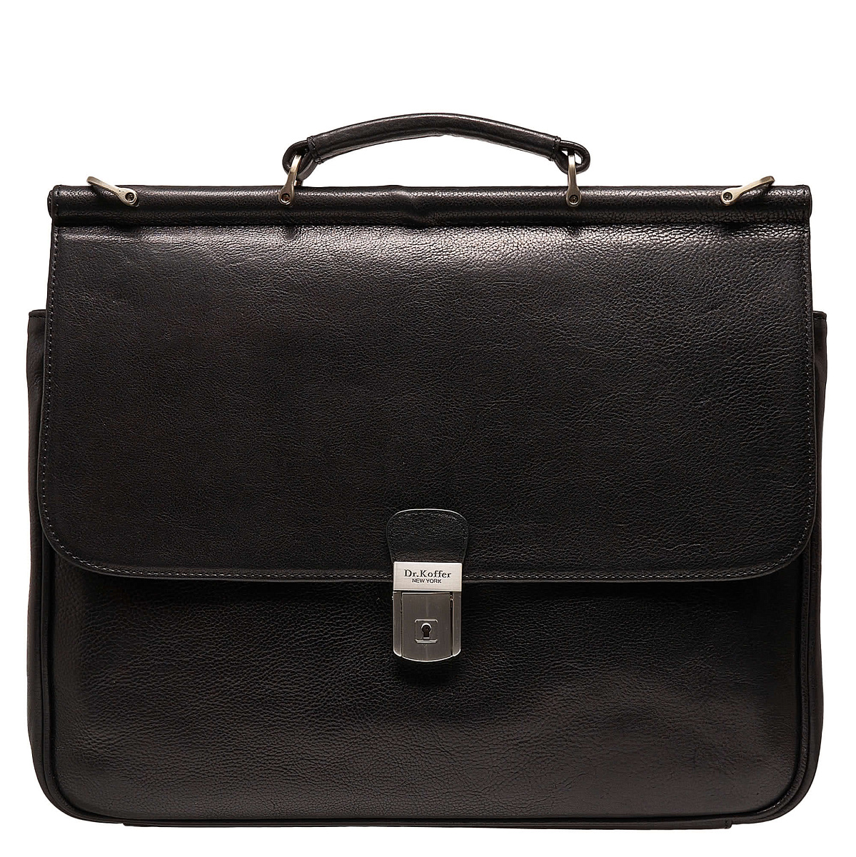 Портфель Dr.Koffer из натуральной кожи черный