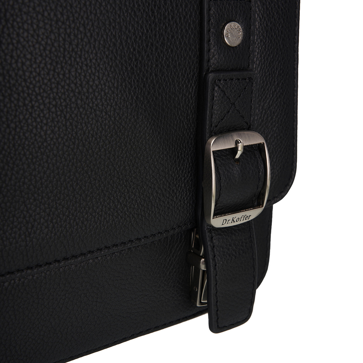 Деловая сумка Dr.Koffer из натуральной кожи черная