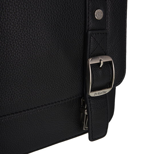 Деловая сумка Dr.Koffer из натуральной кожи черная