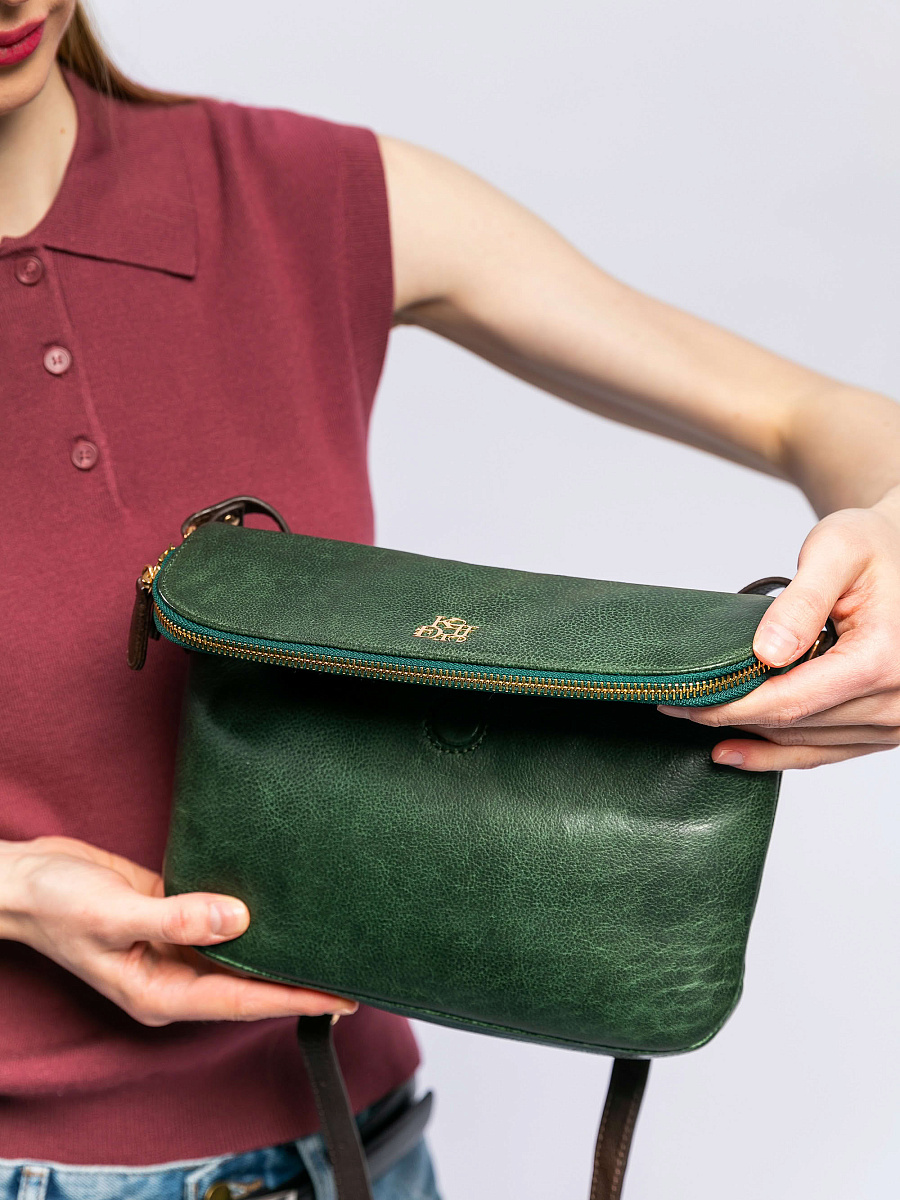 Женская сумка Dr. Koffer из натуральной кожи зеленая