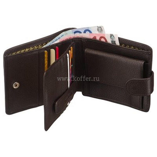 Портмоне Dr.Koffer из натуральной кожи коричневое