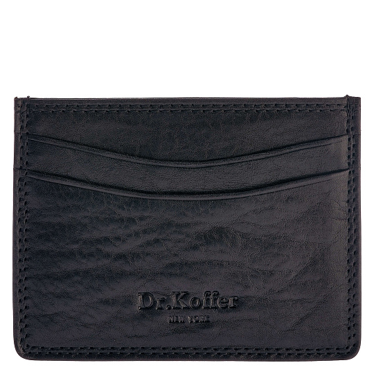 Кредитница Dr.Koffer из натуральной кожи черная