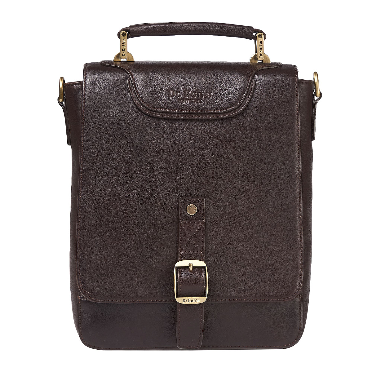Сумка через плечо Dr.Koffer из натуральной кожи коричневая