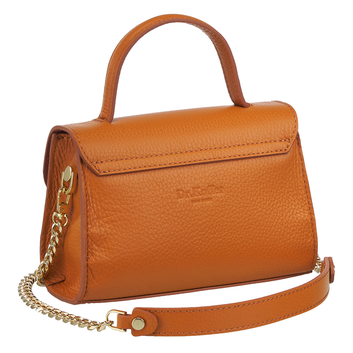 Женская сумка Dr. Koffer из натуральной кожи оранжевая