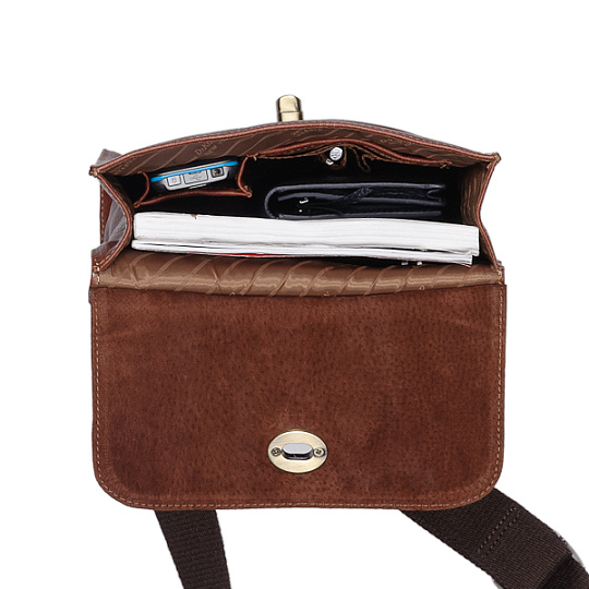 Сумка через плечо Dr.Koffer из натуральной кожи коричневая