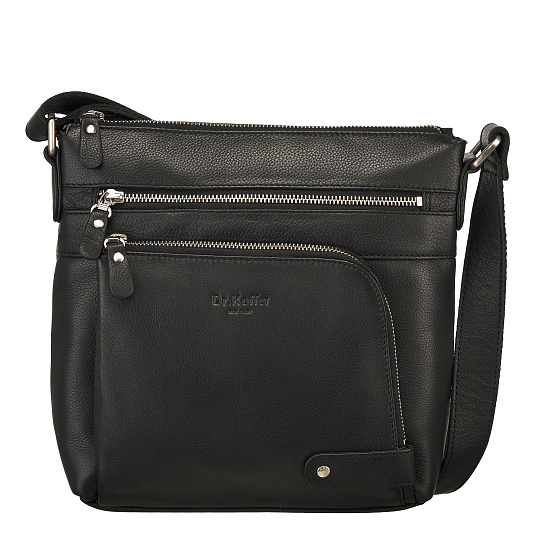 Сумка через плечо Dr.Koffer из натуральной кожи черная