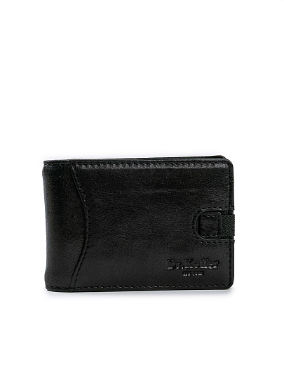 Зажим для денег Dr.Koffer из натуральной кожи черный