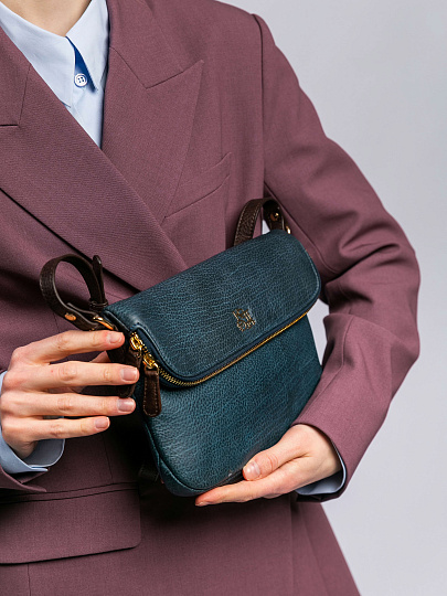 Женская сумка Dr. Koffer из натуральной кожи синяя