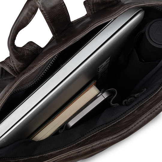 Рюкзак Dr.Koffer из натуральной кожи серый