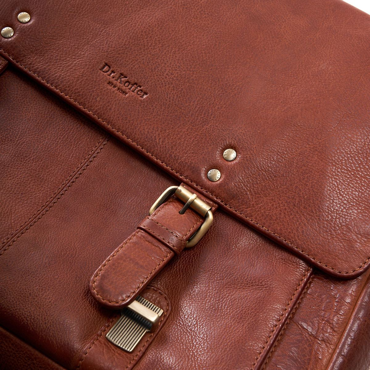Портфель Dr.Koffer из натуральной кожи светло-коричневый