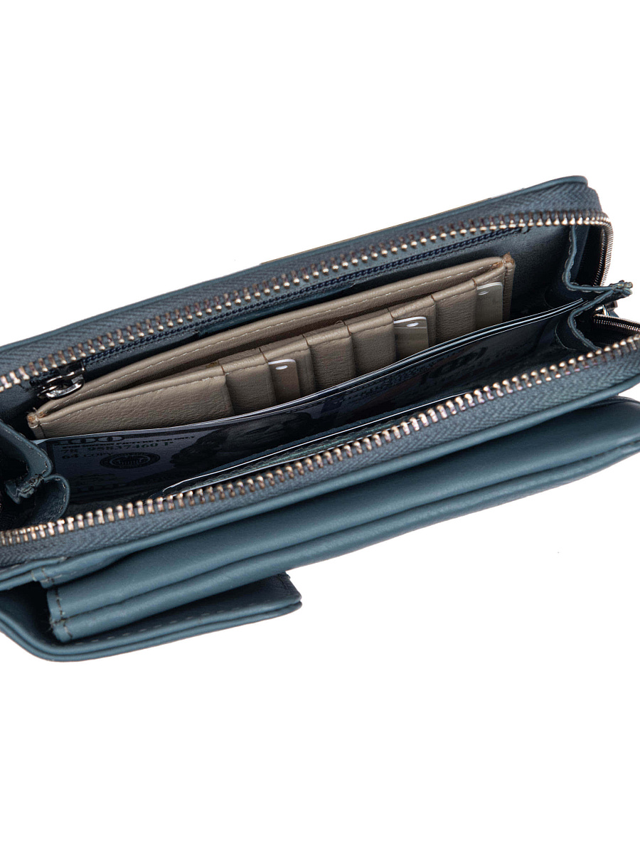 Сумка через плечо Dr.Koffer из натуральной кожи голубая