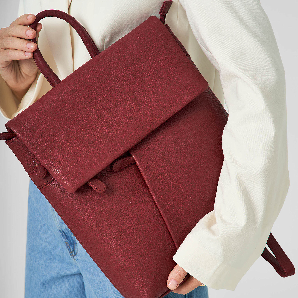 Рюкзак Dr.Koffer из натуральной кожи бордовый