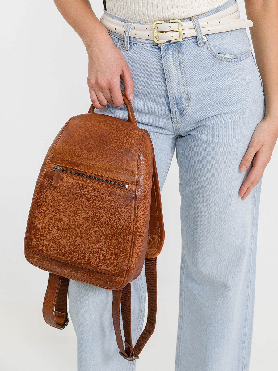 Рюкзак Dr.Koffer из натуральной кожи светло-коричневый