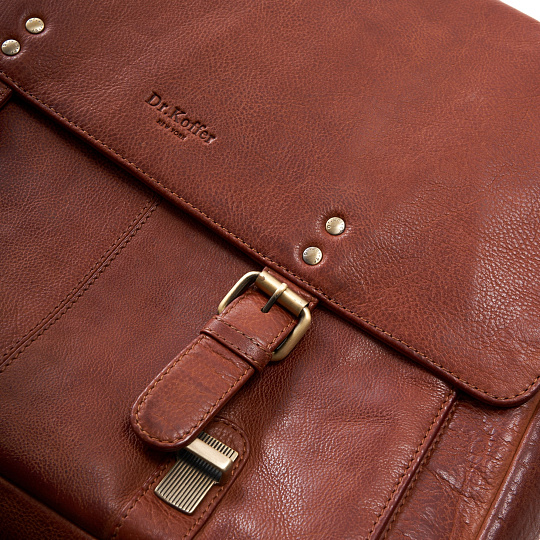 Портфель Dr.Koffer из натуральной кожи светло-коричневый