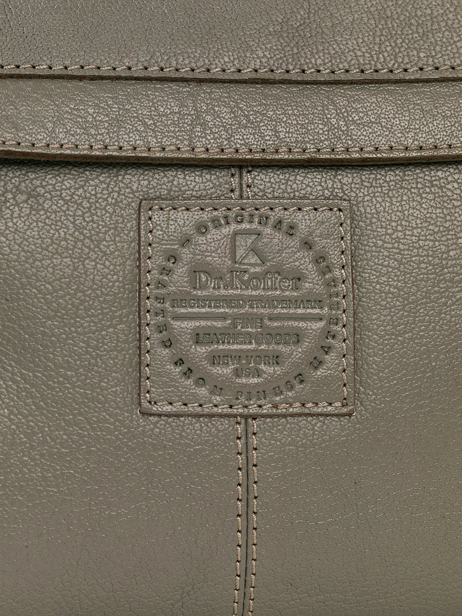 Сумка через плечо Dr.Koffer из натуральной кожи серая