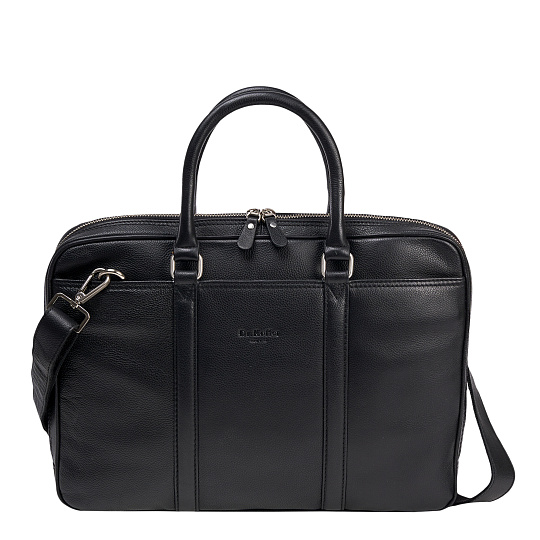 Деловая сумка Dr.Koffer из натуральной кожи черная