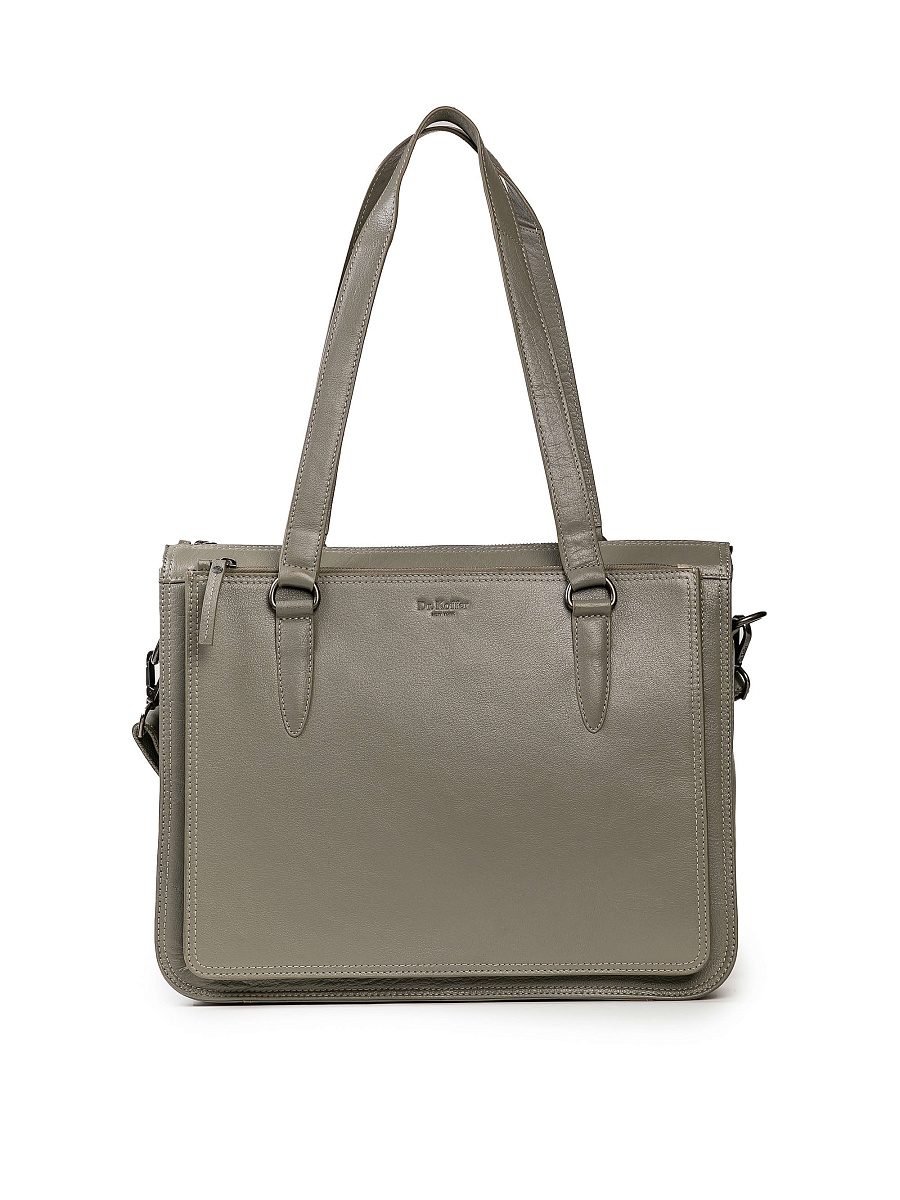 Женская сумка Dr.Koffer из натуральной кожи серая