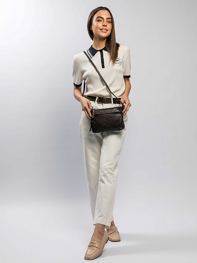 Сумка через плечо Dr.Koffer из натуральной кожи коричневая