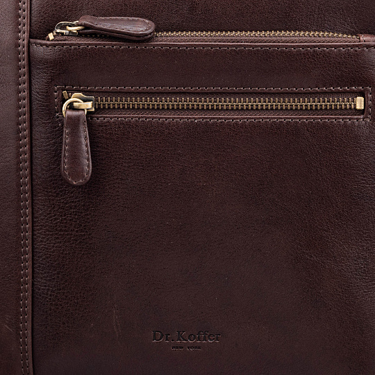 Сумка через плечо Dr.Koffer из натуральной кожи коричневая