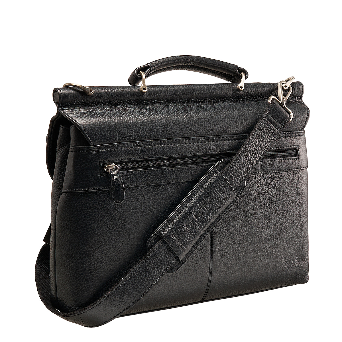 Портфель Dr.Koffer из натуральной кожи черный