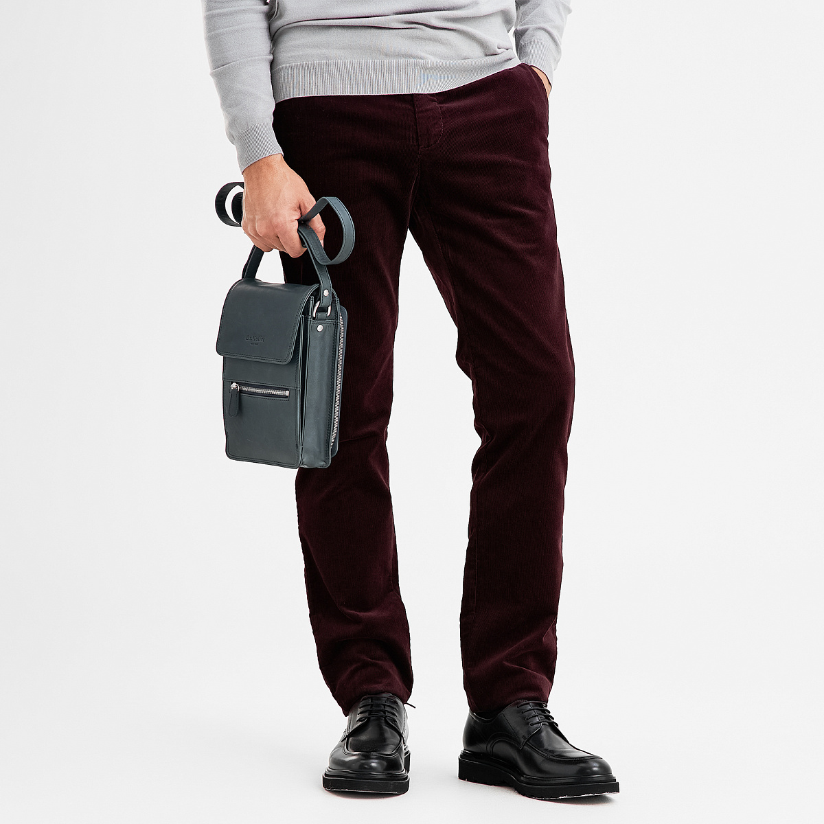 Сумка через плечо Dr.Koffer из натуральной кожи синяя