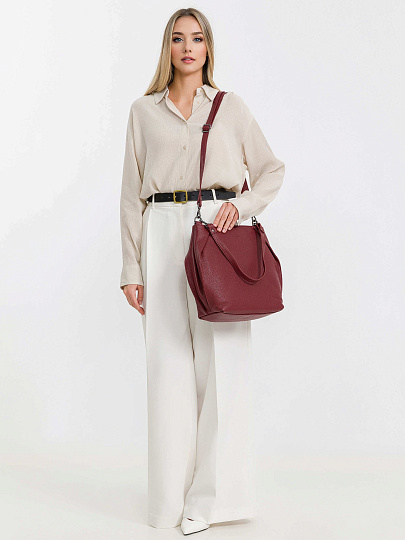 Женская сумка Dr.Koffer из натуральной кожи бордовая