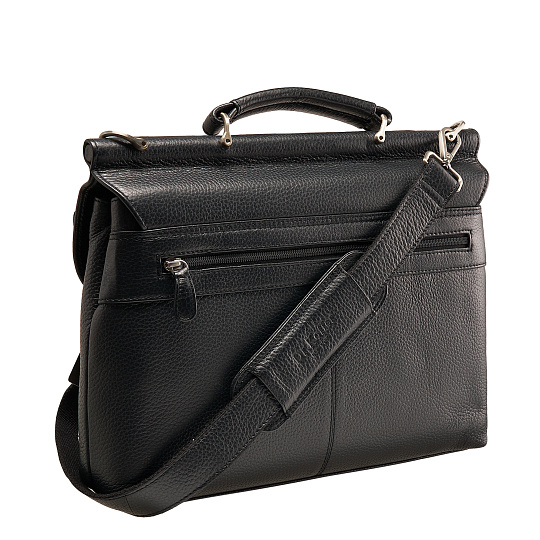 Портфель Dr.Koffer из натуральной кожи черный