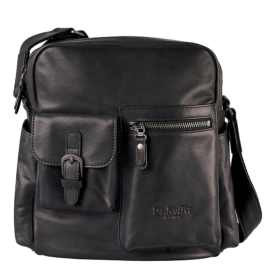 Сумка через плечо Dr.Koffer из натуральной кожи черная