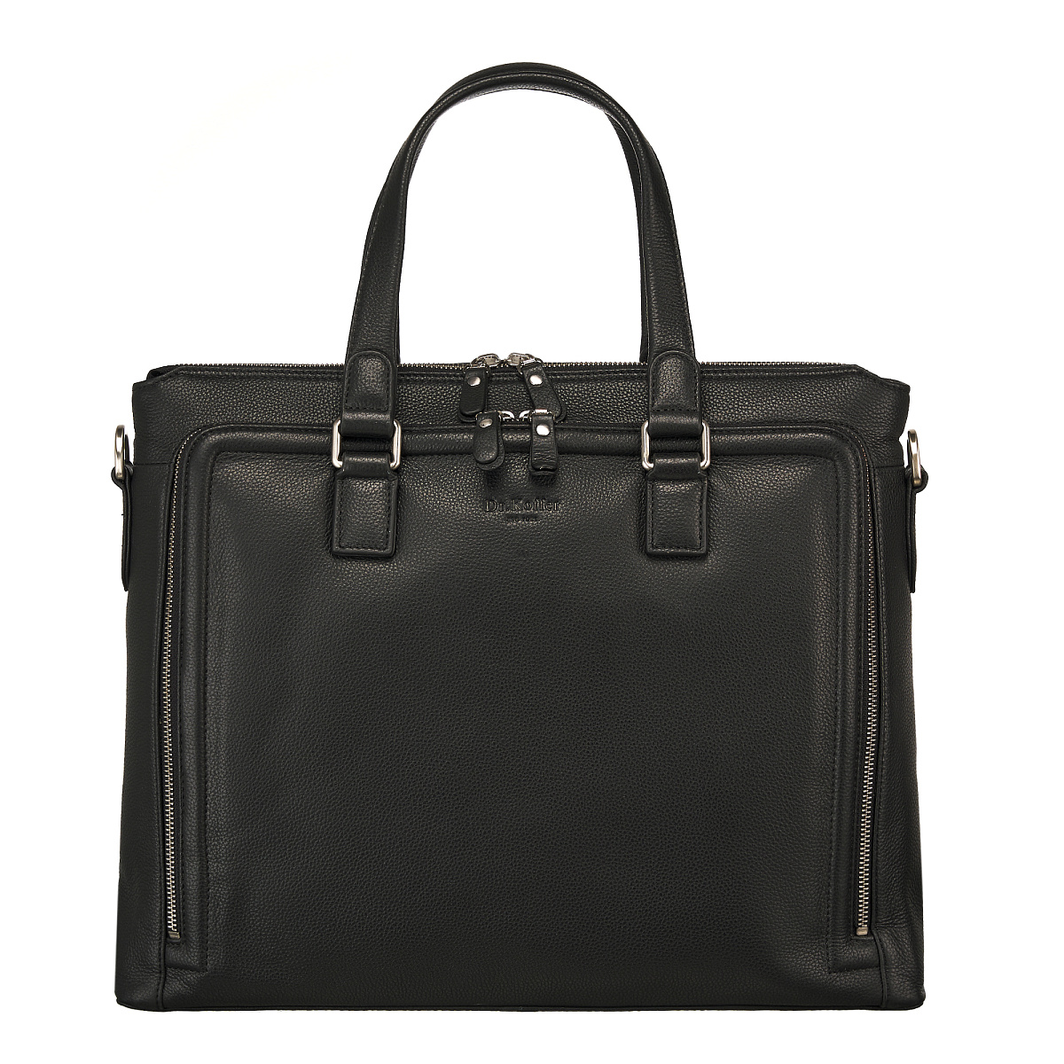 Деловая сумка Dr.Koffer из натуральной кожи черная