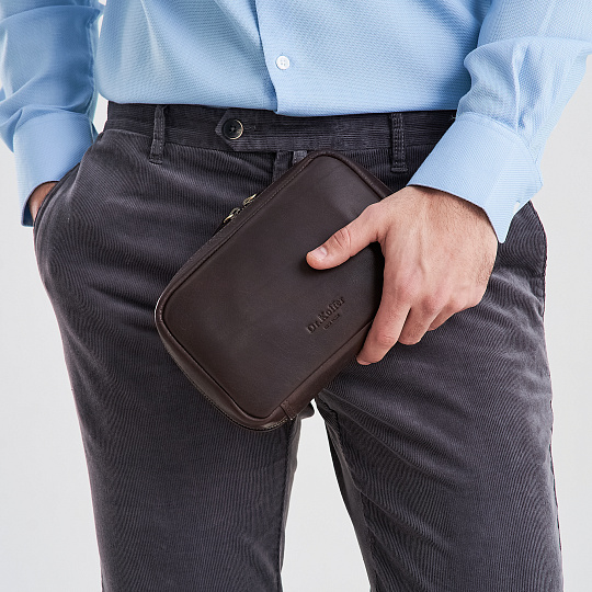 Несессер Dr.Koffer из натуральной кожи коричневый