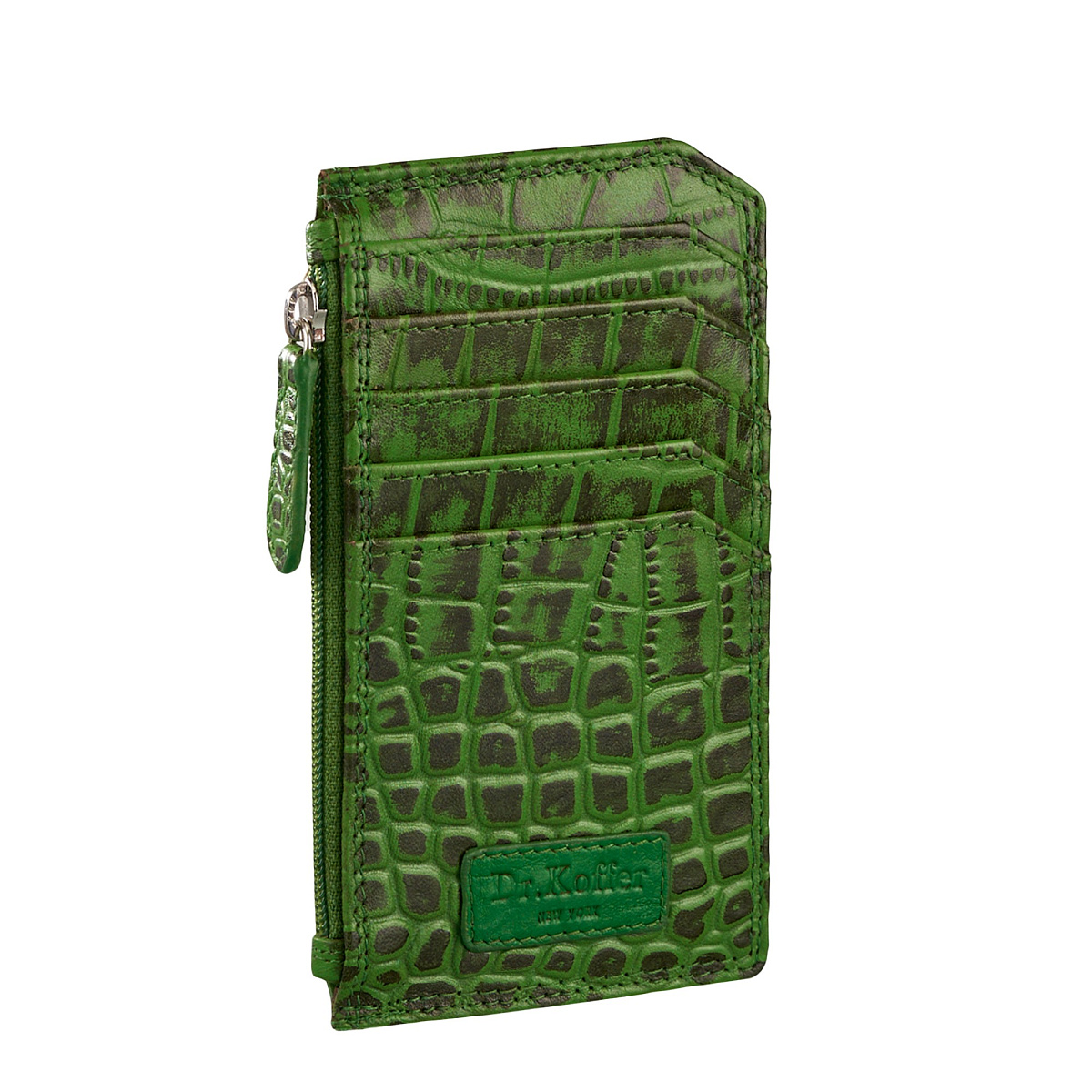 Кредитница Dr.Koffer из натуральной кожи зеленая