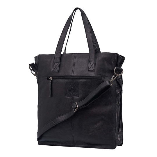 Деловая сумка Dr.Koffer из натуральной кожи черная