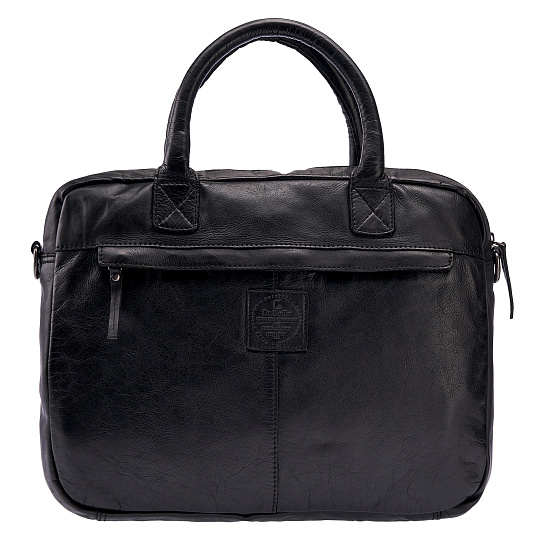 Деловая сумка Dr.Koffer из натуральной кожи черная