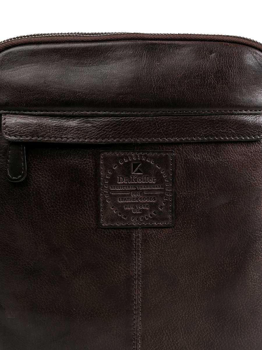 Сумка через плечо Dr.Koffer из натуральной кожи коричневая