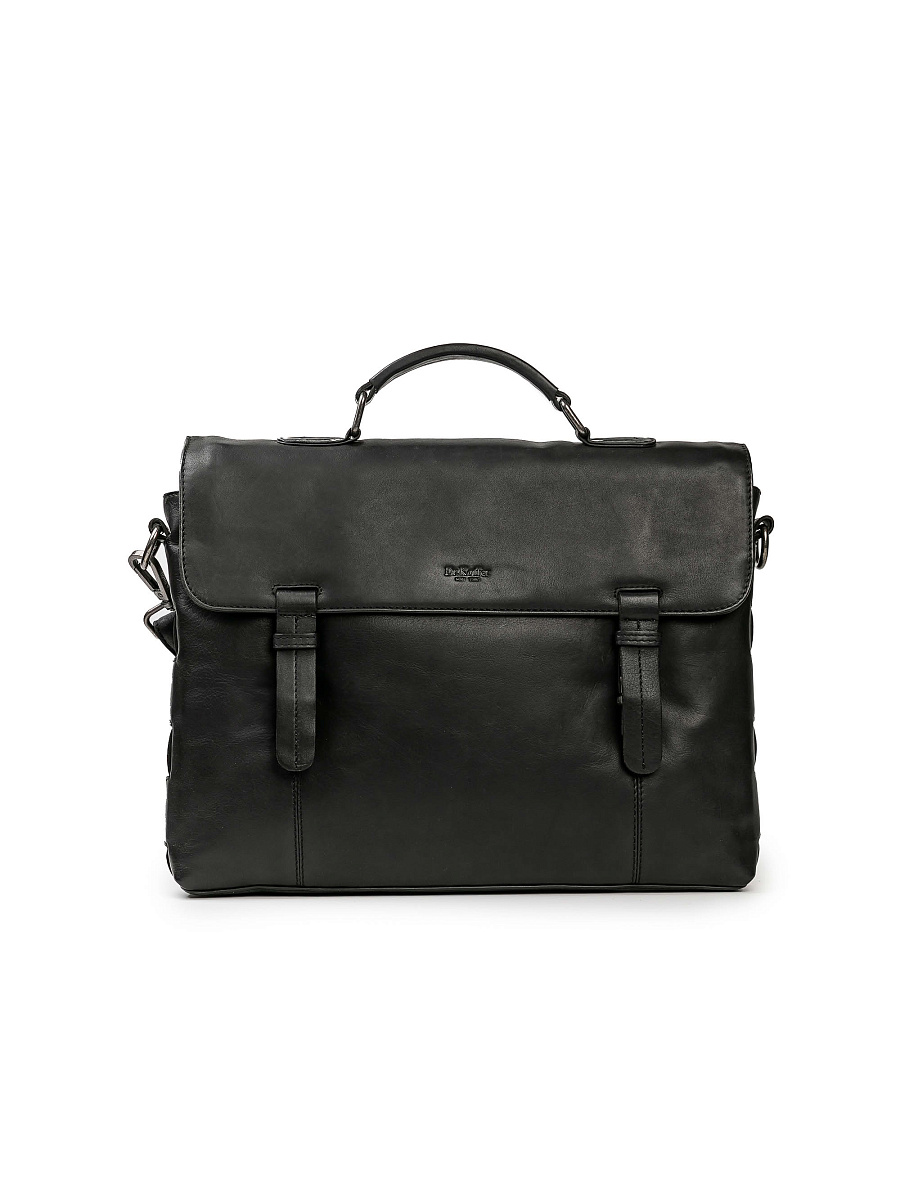 Портфель Dr.Koffer из натуральной кожи черный