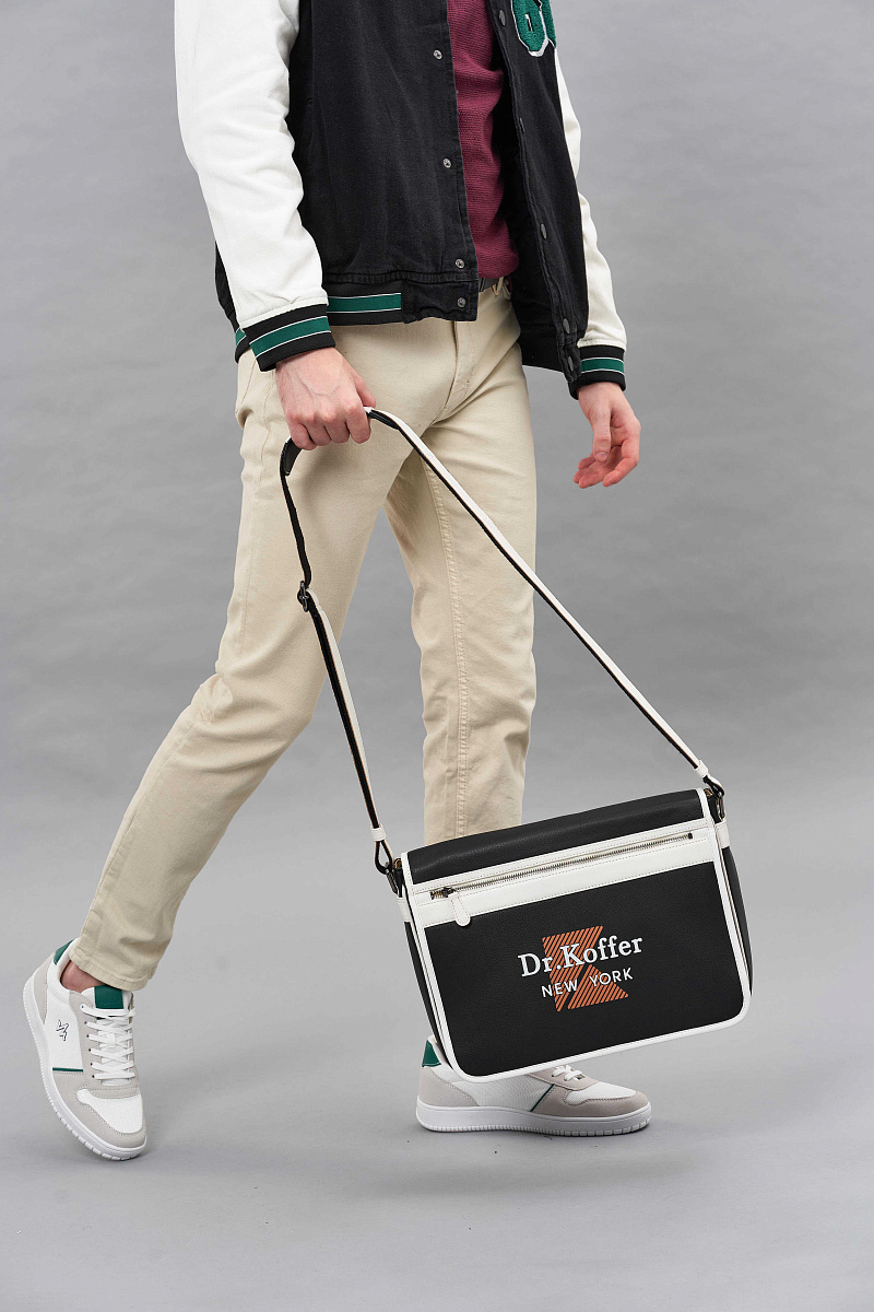 Деловая сумка Dr.Koffer из натуральной кожи черная