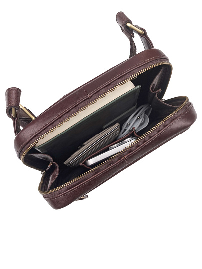 Сумка через плечо Dr. Koffer из натуральной кожи коричневая