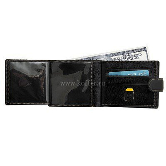 Портмоне Dr.Koffer из натуральной кожи черное