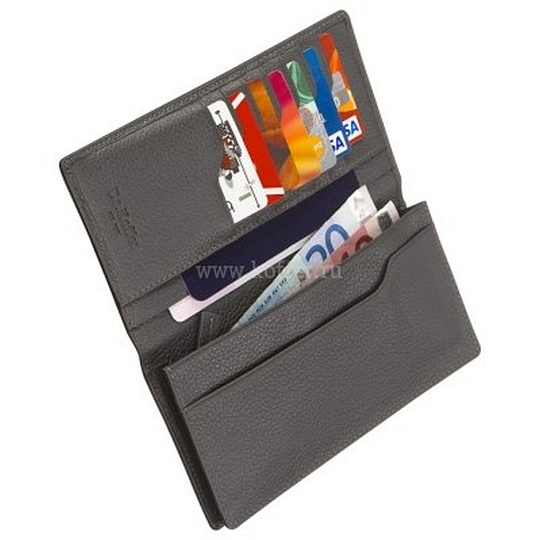 Портмоне Dr.Koffer из натуральной кожи серое