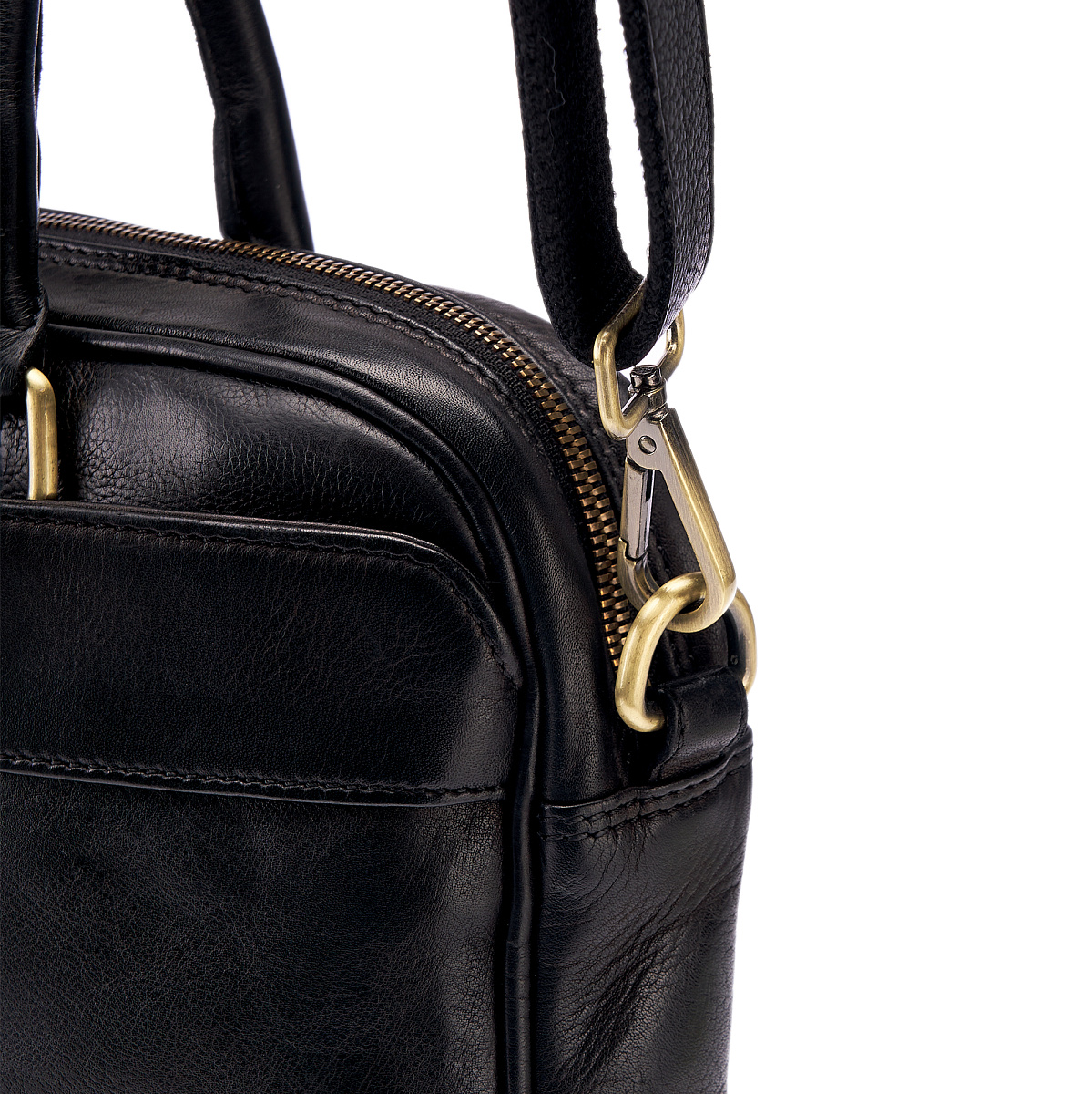 Деловая сумка Dr.Koffer из натуральной кожи черная