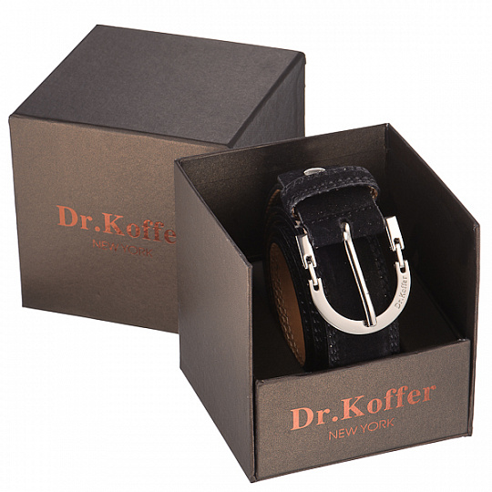 Черный замшевый ремень с составной пряжкой Dr.Koffer R042V125-120-04