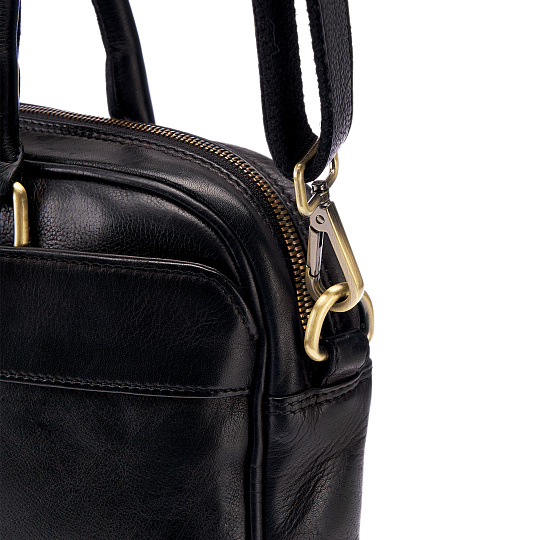 Деловая сумка Dr.Koffer из натуральной кожи черная