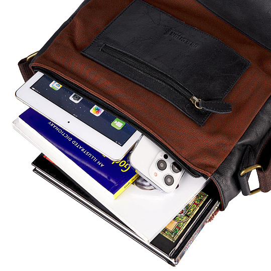 Сумка через плечо Dr.Koffer из натуральной кожи черная