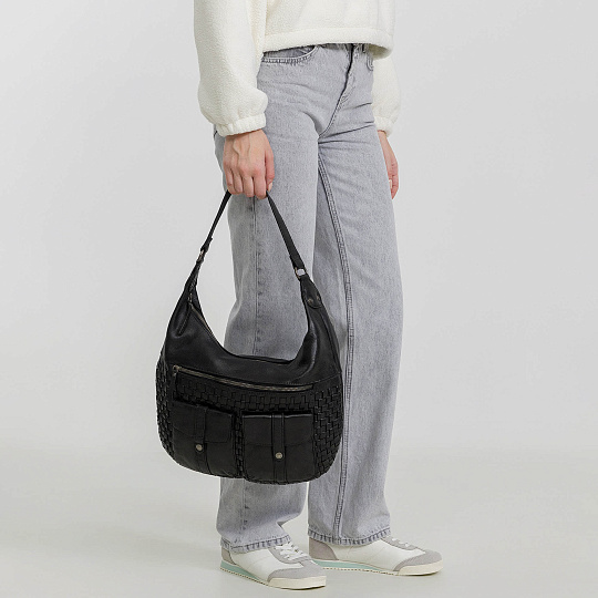 Сумка через плечо Dr.Koffer из натуральной кожи черная