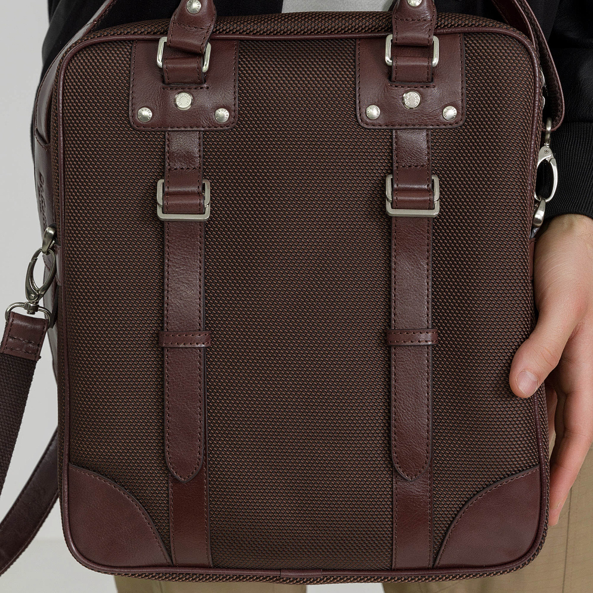 Сумка планшет Dr.Koffer из нейлона и натуральной кожи