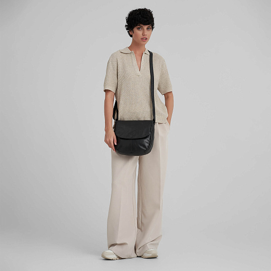 Женская сумка Dr.Koffer из натуральной кожи чёрная